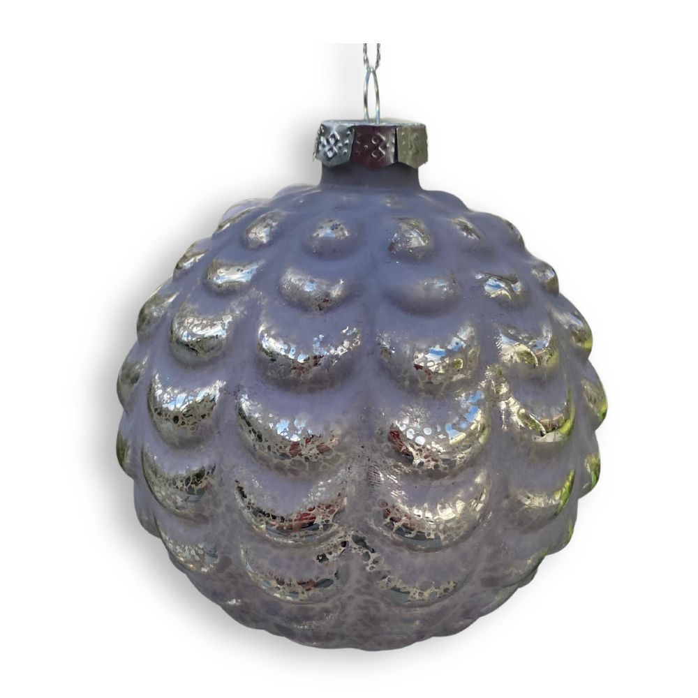 Grey Glass Ball Ornament