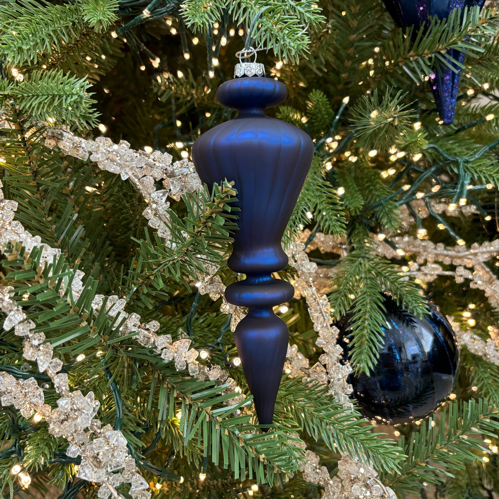 Midnight Blue Glass Finial