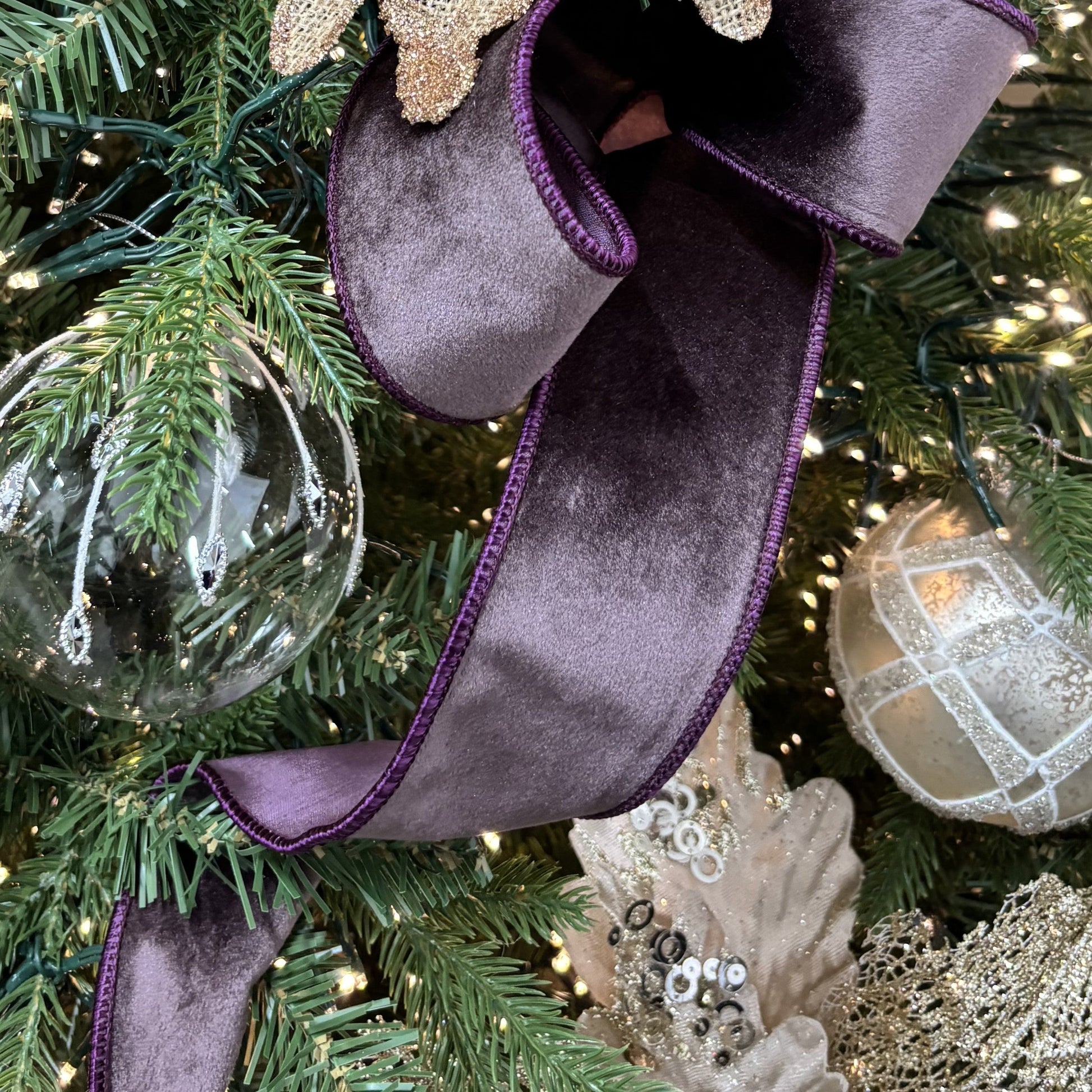 Aubergine Satin Ribbon - 64mm - My Christmas