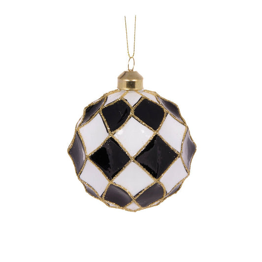 Black and White Geo Bauble - My Christmas