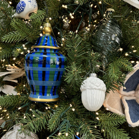 Black Watch Plaid Ginger Jar Ornament - My Christmas