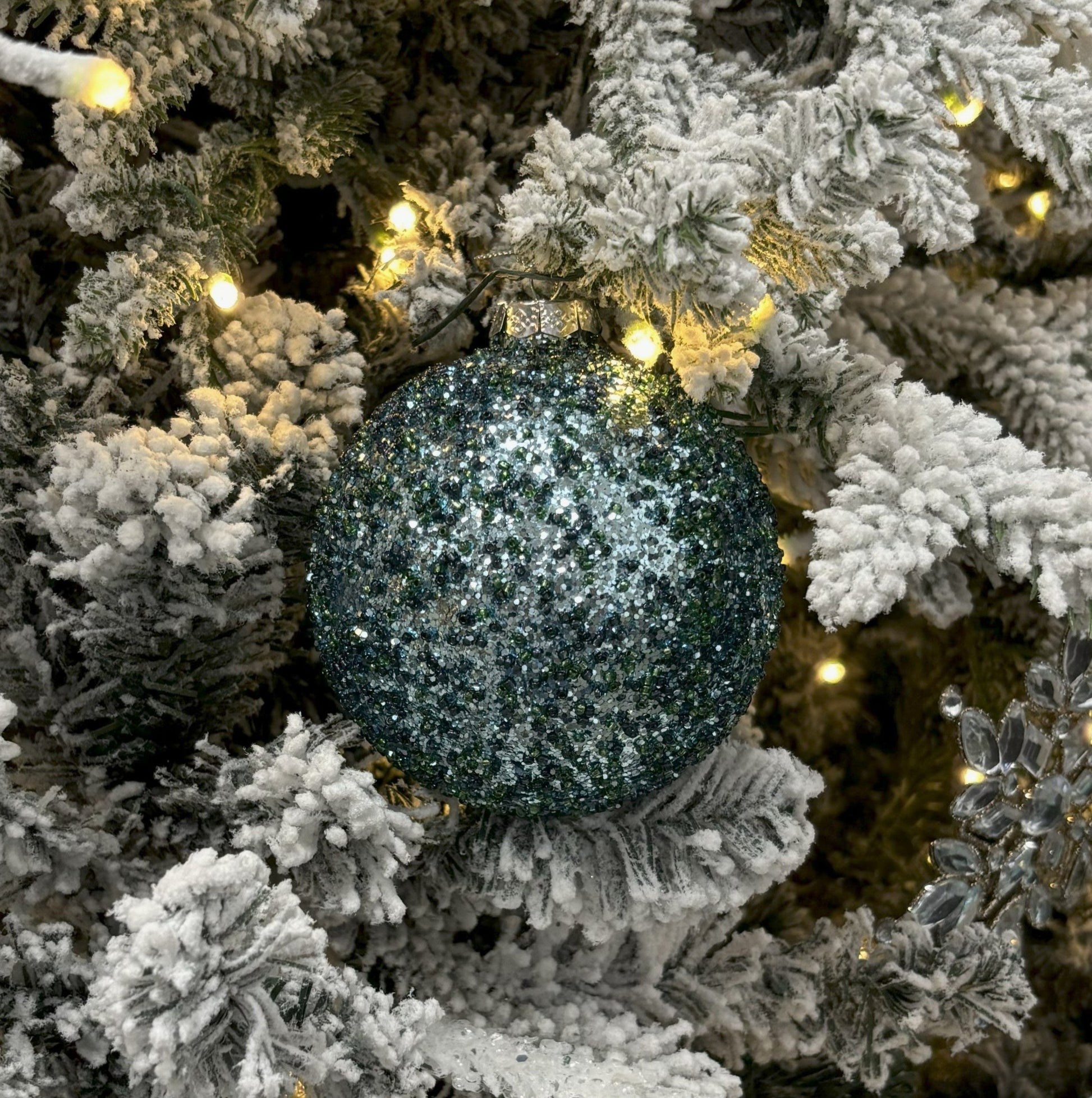 Blue and Teal Glass Bauble - My Christmas