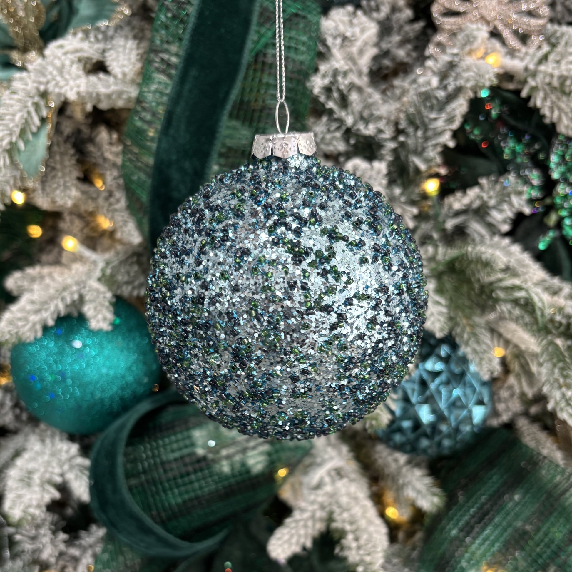 Blue and Teal Glass Bauble - My Christmas