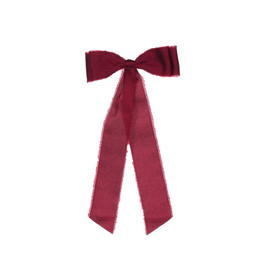 Burgundy Raw Satin Bows - Pack of 6 - My Christmas