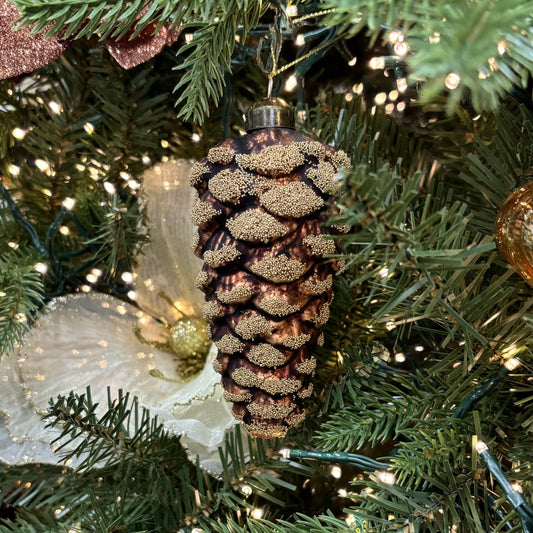 Burnt Copper Pinecone Bauble - My Christmas