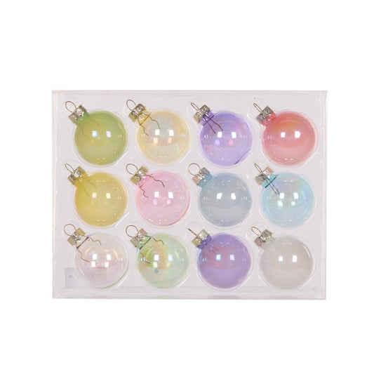 Candy Glass Baubles - 4cm - Set of 12 - My Christmas