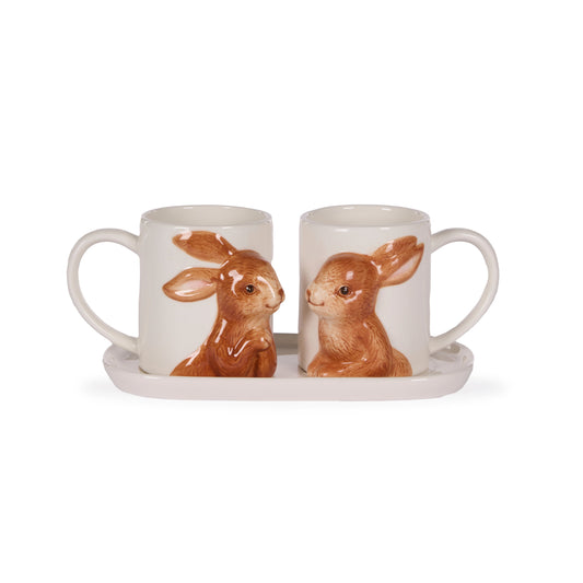 Ceramic Bunnies Mug Set - My Christmas