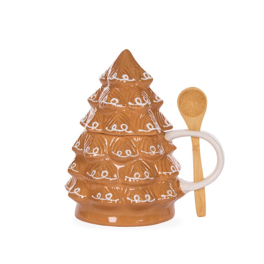 Ceramic Gingerbread Tree Mug and Spoon - My Christmas
