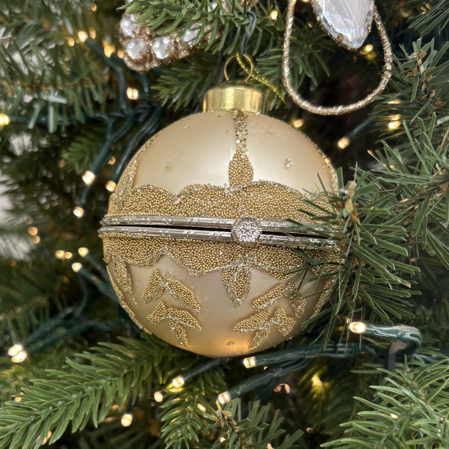 Champagne Gold Jewelry Box Ornament - My Christmas