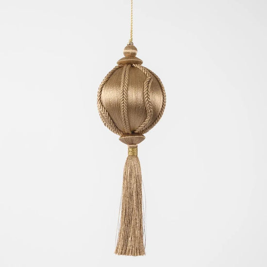 Champagne Silk Tassel Bauble - My Christmas