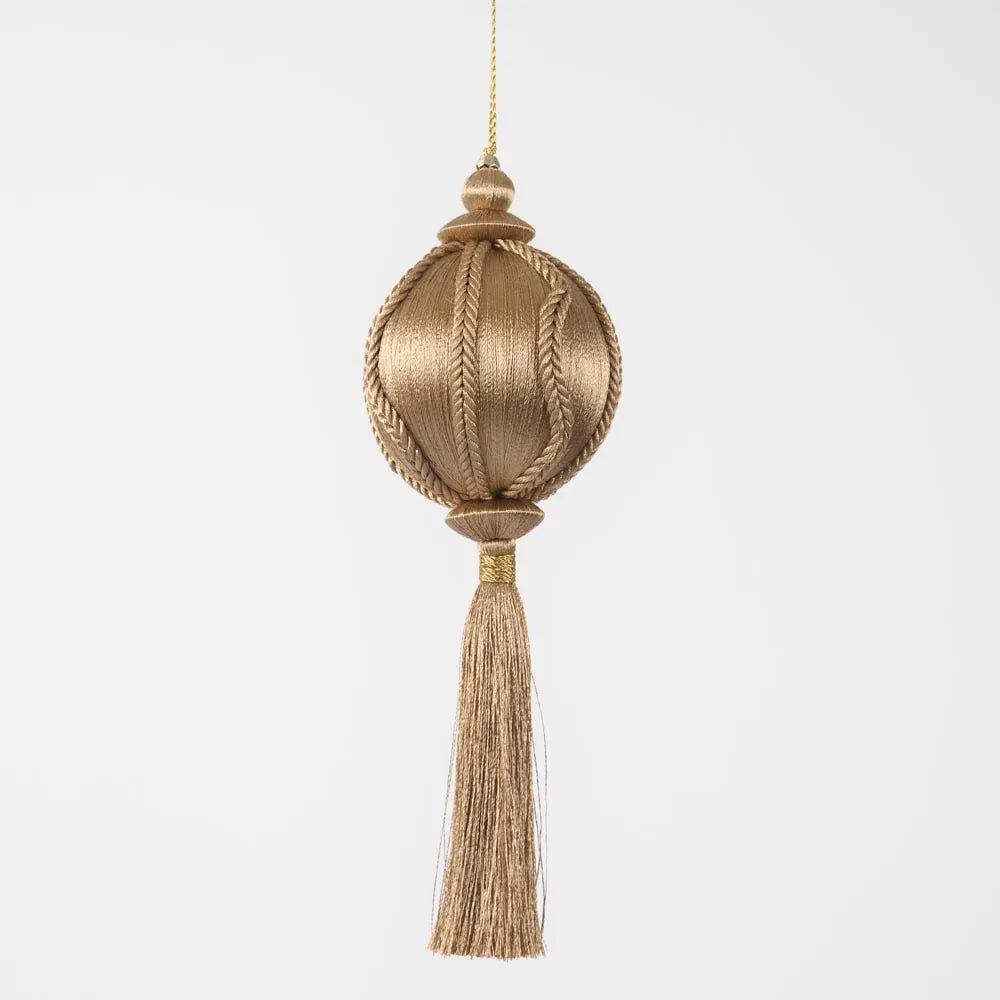 Champagne Silk Tassel Bauble - My Christmas