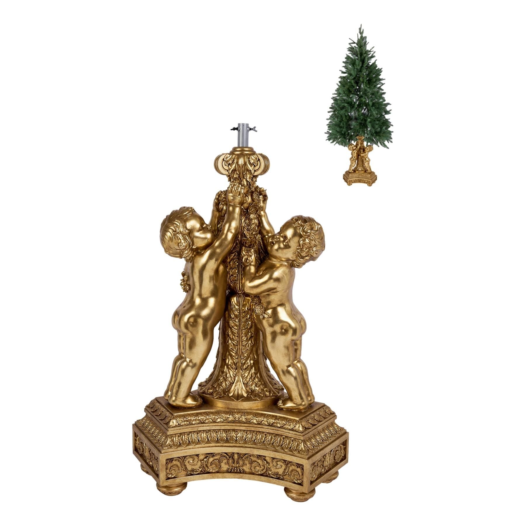 Cherubs Tree Stand Gold - My Christmas