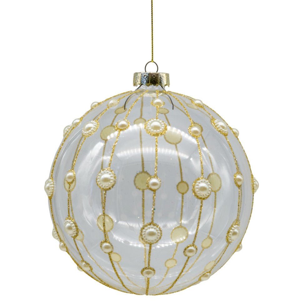 Clear Pearl Bauble - 15cm - My Christmas