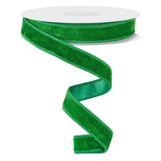 Emerald Green Deluxe Velvet Ribbon with Satin Backing - 7/8" wide - My Christmas