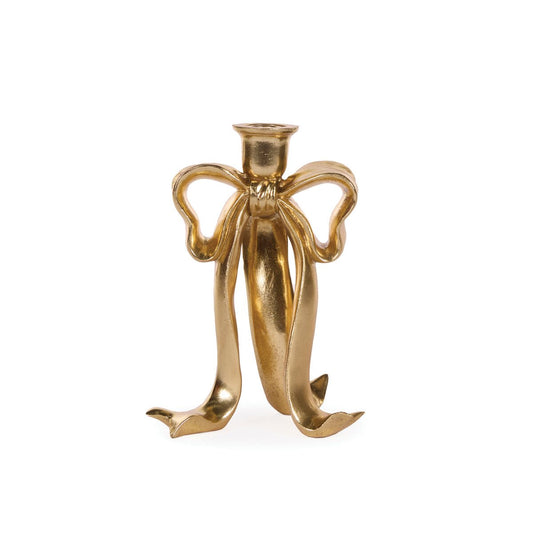 Gilded Bow Candle Holder - 22cm - My Christmas