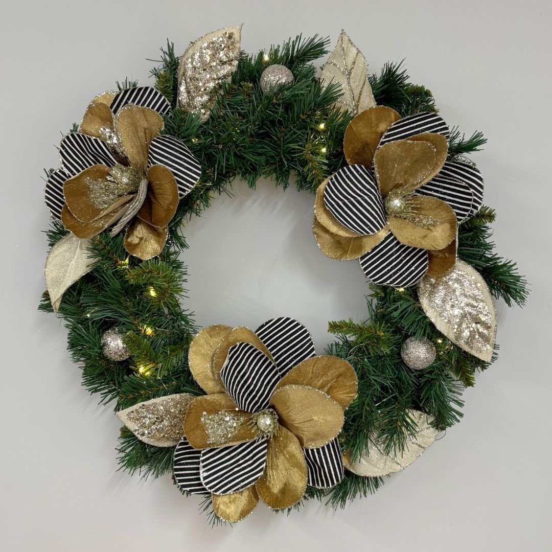 Gold Holiday Maquerade Wreath - My Christmas