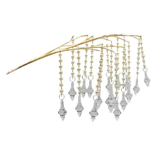 Gold Pearl Weeping Acrylic Drop Ornament Spray - My Christmas