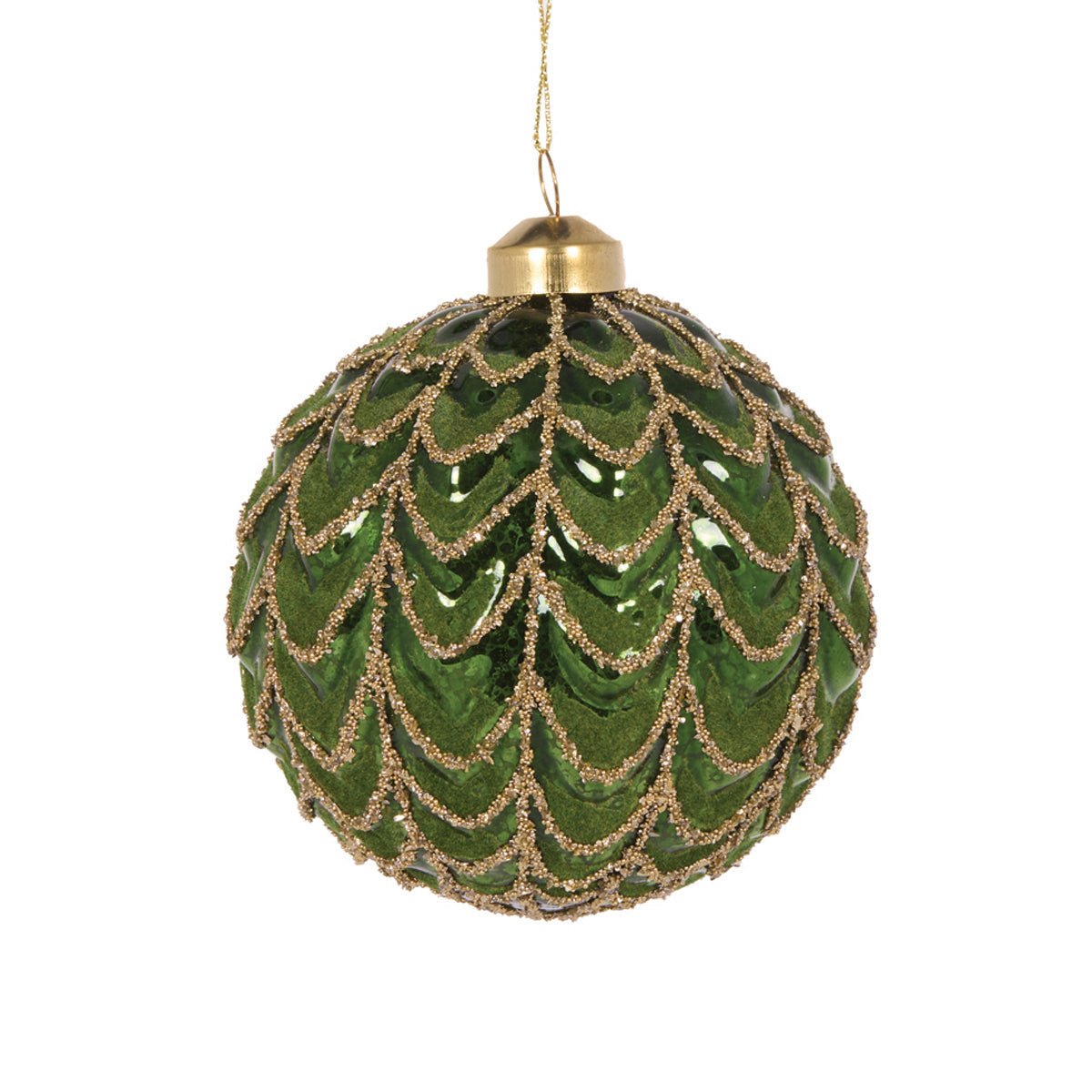 Green Pleated Bauble - My Christmas