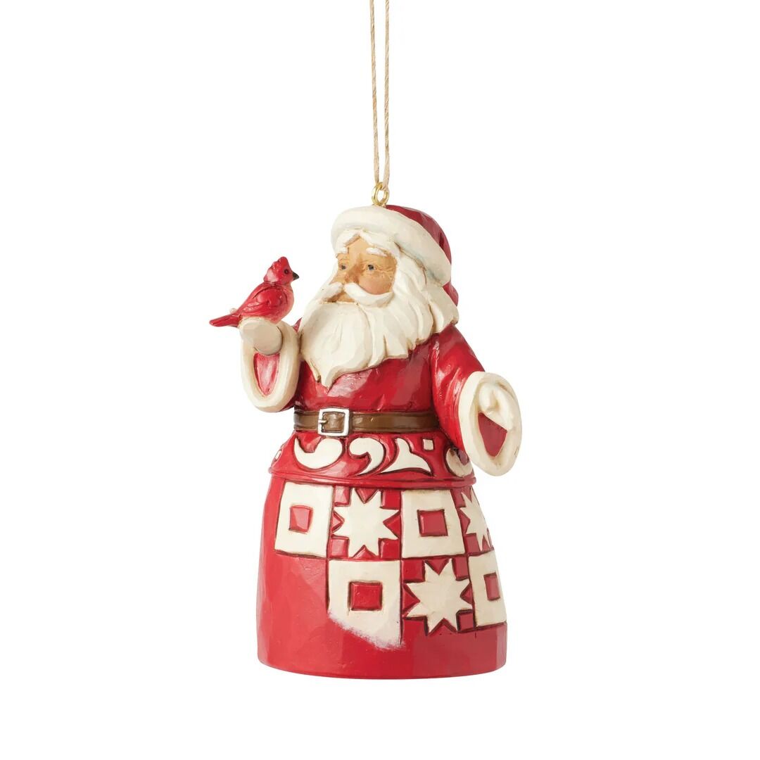 Heartwood Creek - Nordic Noel Santa with Cardinal Ornament - My Christmas