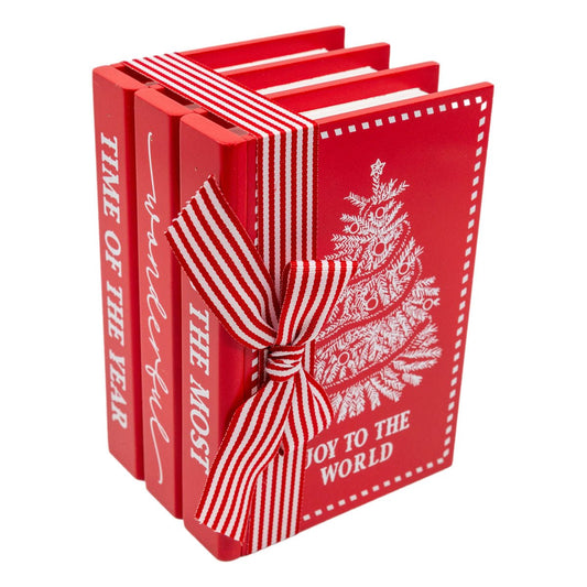 Joy to the World Red Book Stack - My Christmas