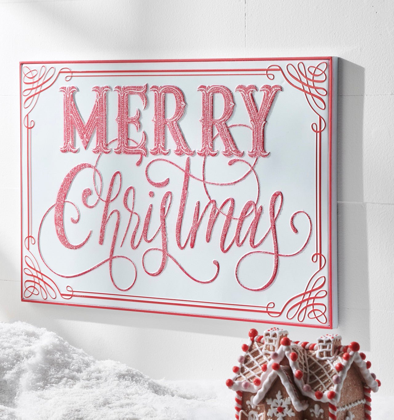 Large Merry Christmas Stamped Metal Wall Art Sign - My Christmas