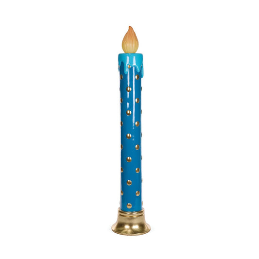LED Blue Polka Dot Candle - My Christmas