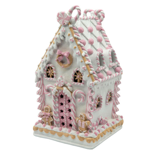 LED Pink Gingerbread House - 37cm - My Christmas