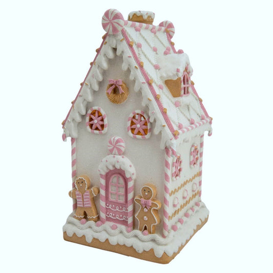LED Pink Gingerbread House - 51cm - My Christmas