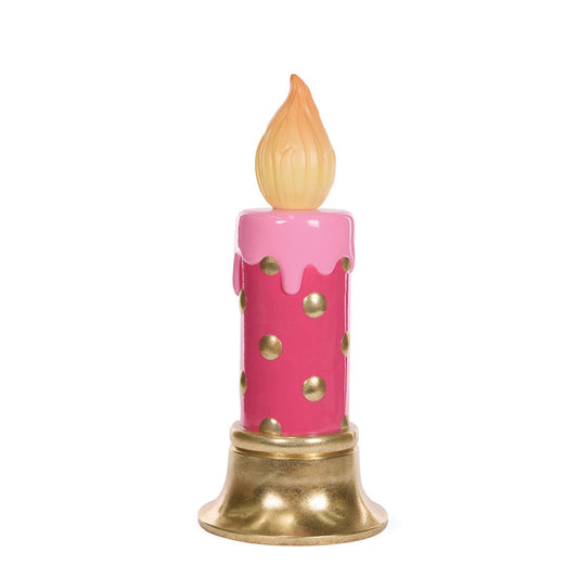 LED Pink Polka Dot Candle - My Christmas