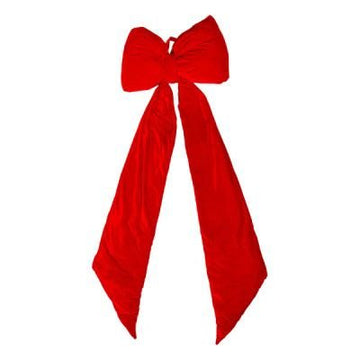 Long Deep Red Velvet Tree Bow Topper - My Christmas