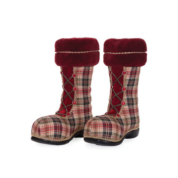 Luxe Winter Tartan Santa Boots - My Christmas