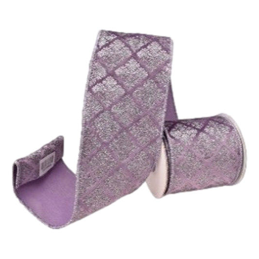 Mauve Diamond Ribbon - 100mm - My Christmas