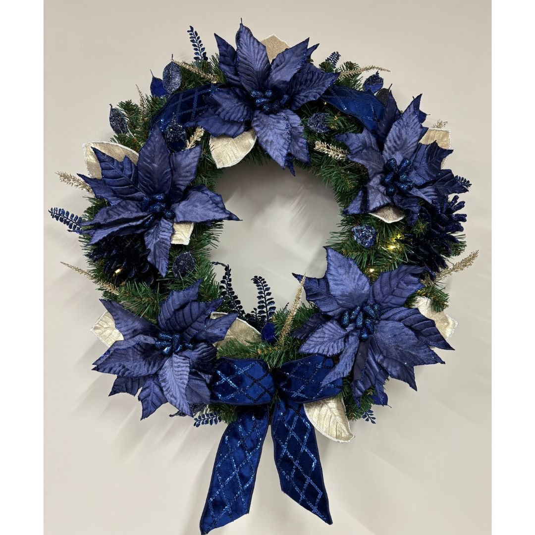 Midnight Noel on Green Wreath - 60cm - My Christmas