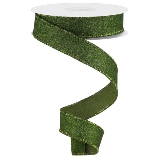 Moss Green Glitter on Royal Ribbon - My Christmas