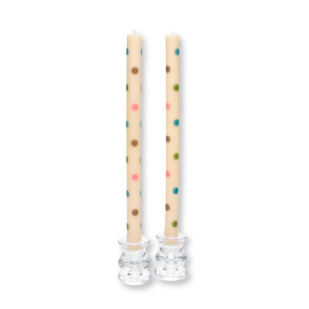 Multi Dots Dinner Candles, Set of 2 - My Christmas