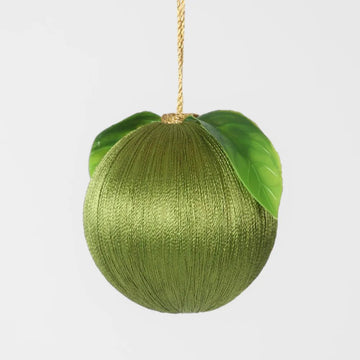 Olive Green Silk Fruit Bauble - My Christmas