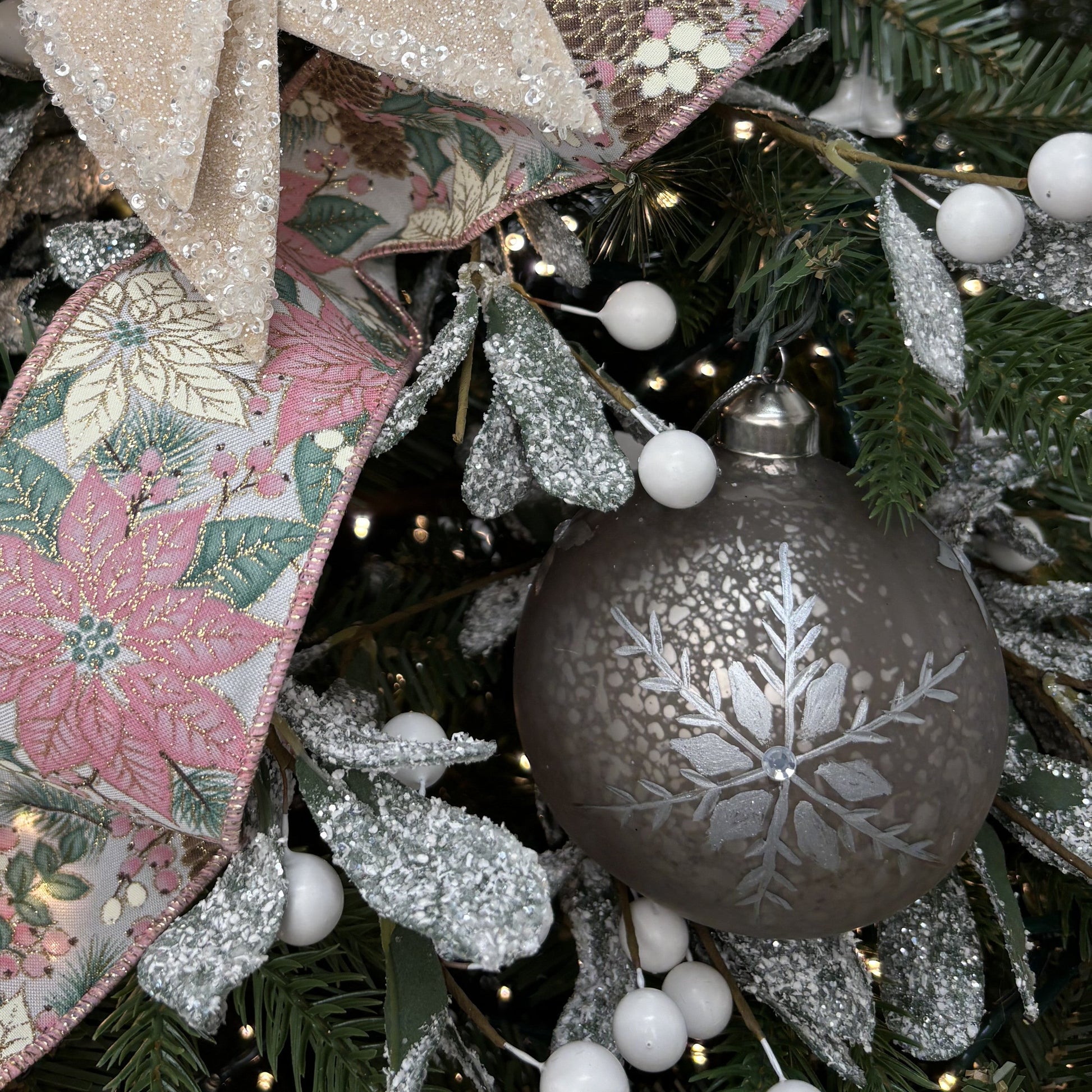 Pewter Snowflake Glass Bauble - My Christmas