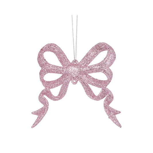 Pink Glitter Bow Ornament - My Christmas