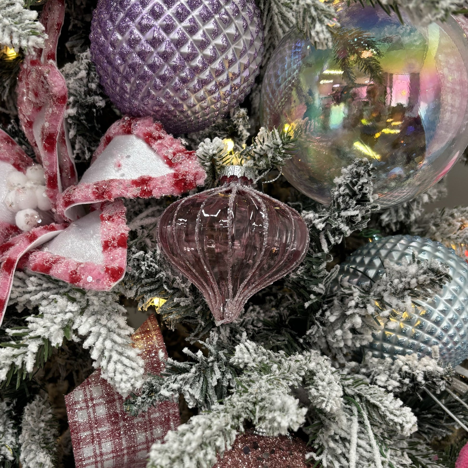 Pink Glitter Glass Onion - My Christmas