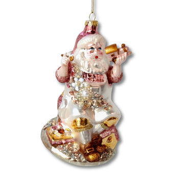 Pink Santa with Train Ornament - My Christmas