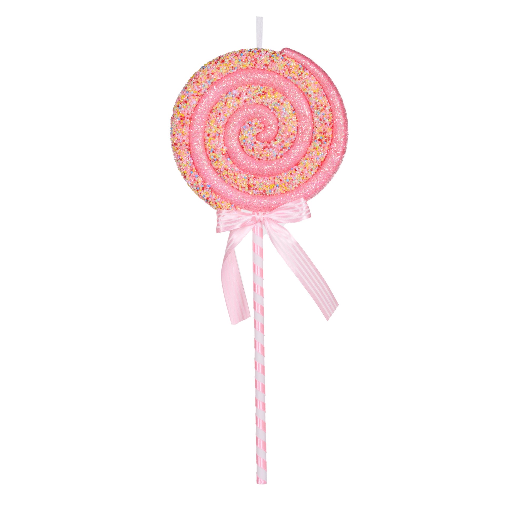 Pink Sprinkles Swirl Lollipop - My Christmas