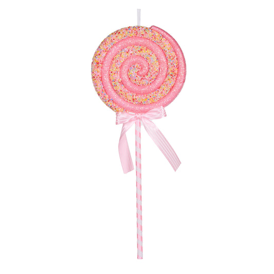 Pink Sprinkles Swirl Lollipop - My Christmas