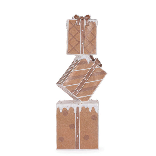 Piped Gingerbread Present Stack - 88cm - My Christmas
