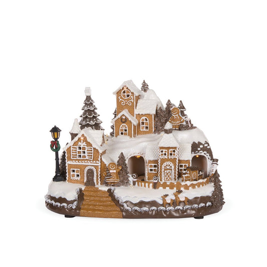 Piped LED Musical Gingerbread Chalet - My Christmas