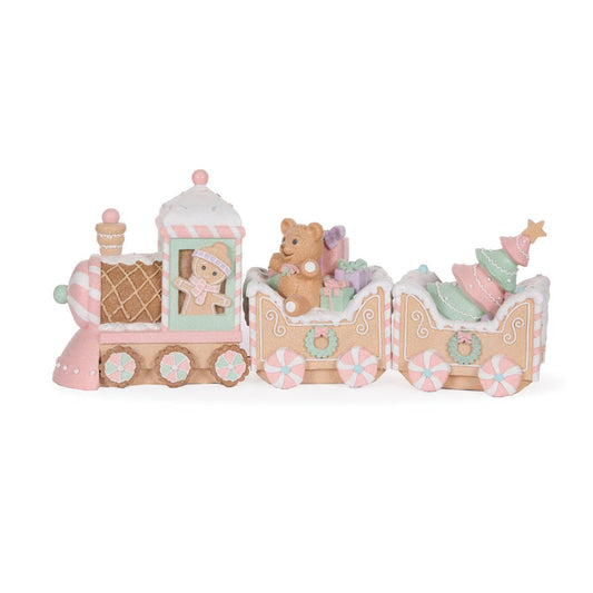 Piped Pastel Gingerbread Train - 62cm - My Christmas