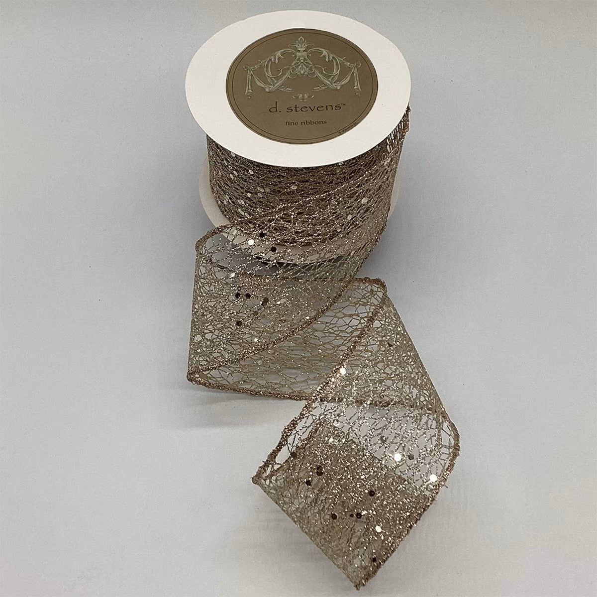 Platinum Glitter Mesh Ribbon - My Christmas