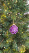 Purple Lattice Glass Bauble