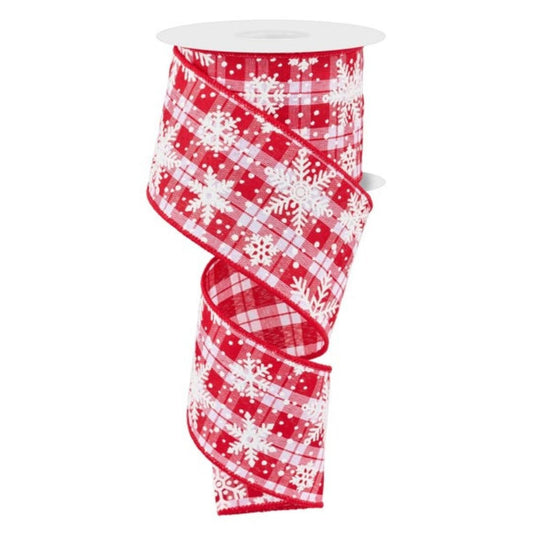 Red and White Snowflake Ribbon - My Christmas