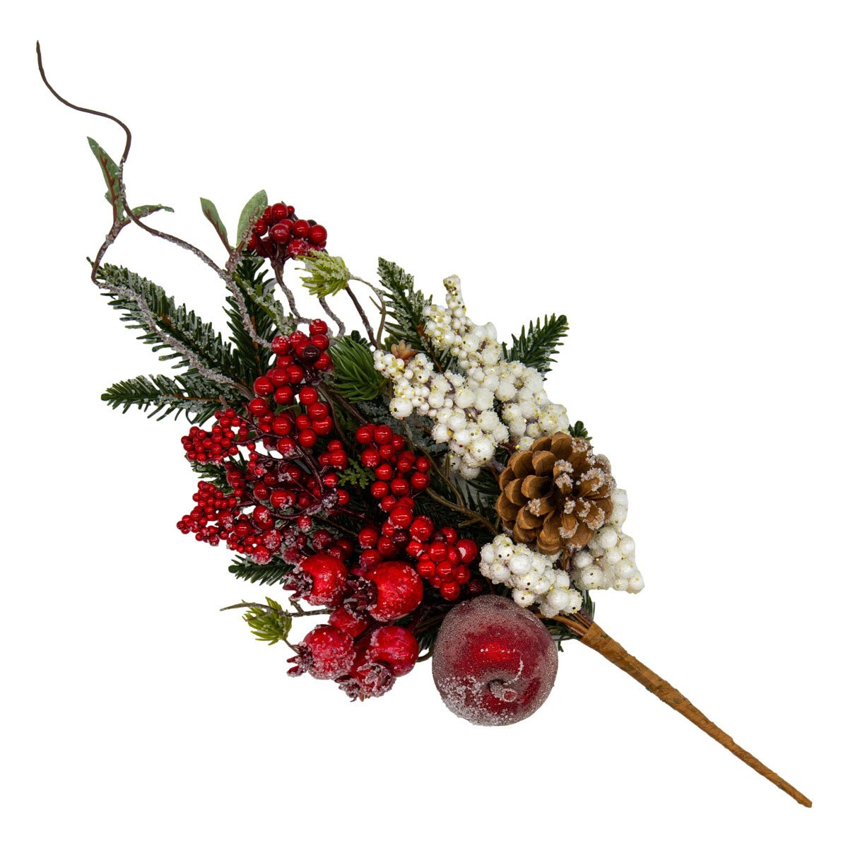 Red Apple and White Berry Spray - My Christmas