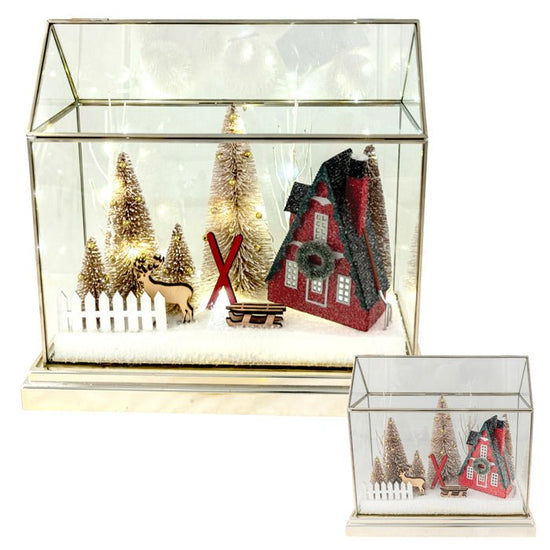 Red Chalet LED Acrylic Scene - My Christmas